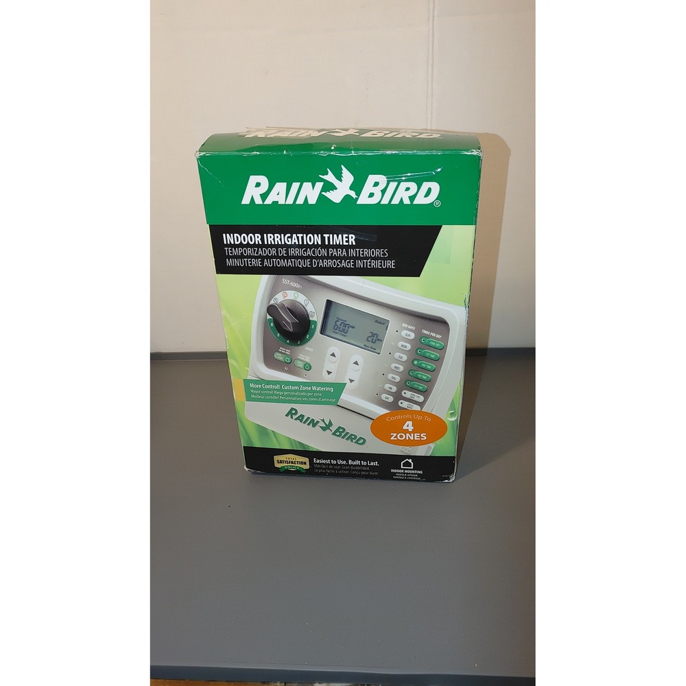 Rain Bird SST-400in Indoor Irrigation Timer 4 Zone Gray Simple Set Controller